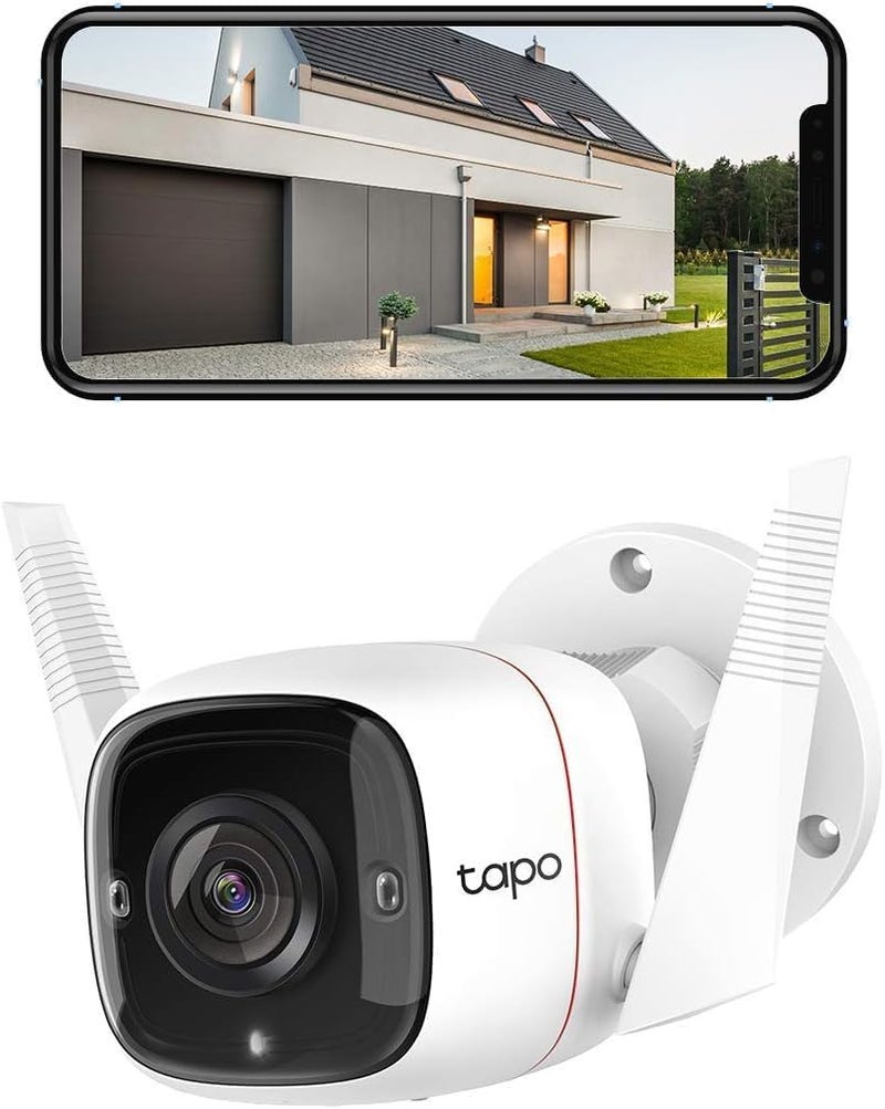 tapo TP-Link 2K Security Camera Outdoor Wired, IP66 Weatherproof, Motion/Person Detection, Built-in Siren w/Night Vision, Cloud/SD Card Storage, 2-Way Audio, Works w/Alexa & Google Home C310 - Image 1